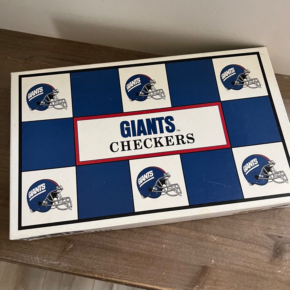 NFL Team Checkers Game NY Giants & Washington Redskins Mini Plastic Helmets